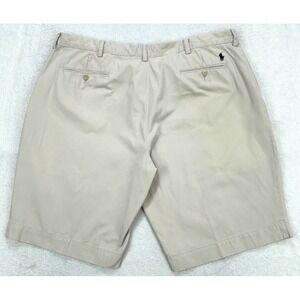 Polo Ralph Lauren Short Men 40x10" Relaxed Fit Tan Chino Flat‎ Front Cotton Pony